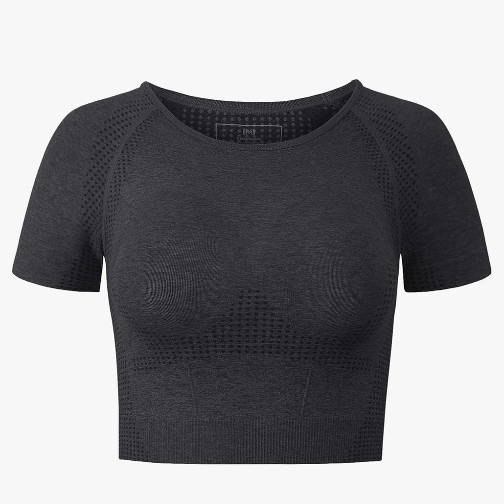 NWOT Fulbelle Black Workout Crop Top, Size L